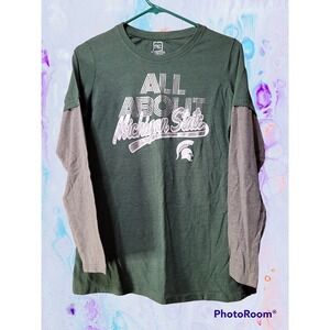 Girl's ProEdge Michigan State‎ Long Sleeve Size L 11/13 {K71}